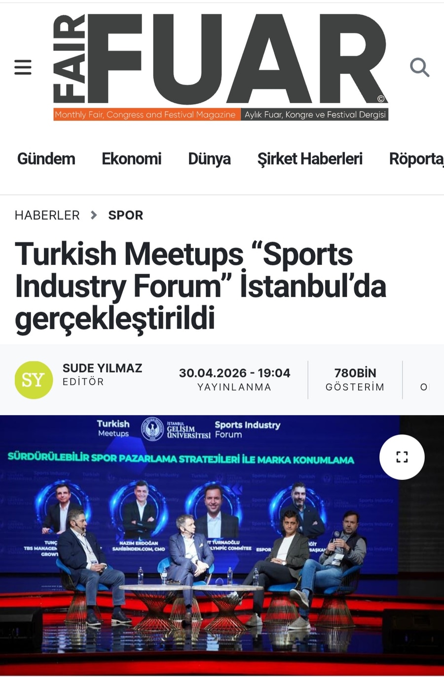 Turkish Meetups' “Sports Industry Forum” Realized in Istanbul